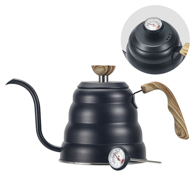 High Quality Coffee Kettle 304 Stainless Steel Cloud Teapot Hand Brewed Coffee Pot Coffee Maker With Thermometer