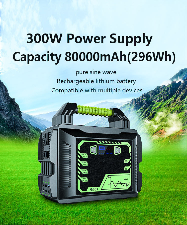 Best Portable Power Station 300W 500W 1000W 1600W 2000W 3000W Portable Solar Generator Emergency Battery US EU Japan