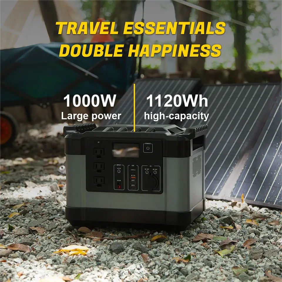 Best 1000W 2000W Portable Power Station Solar Panel LiFePO4 Battery Power Bank Emergency Solar Generator Outdoor Indoor