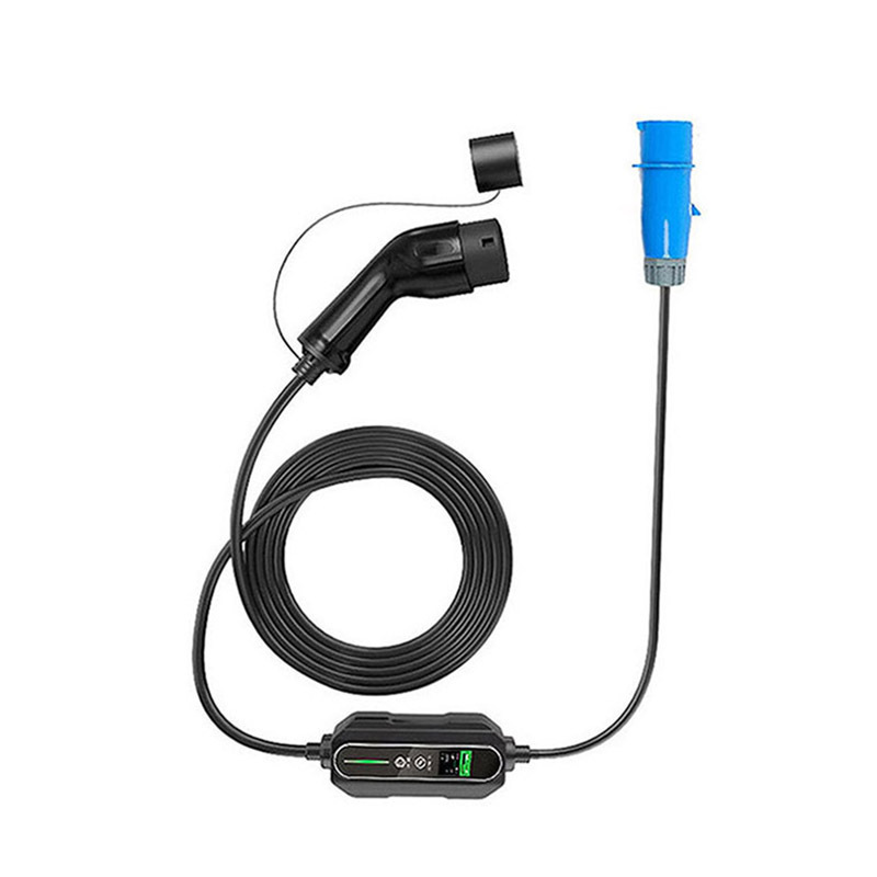 32A Switchable Current with Type B Leakage Protection  EVSE Portable Electric Car Charging Station for Type 2 Type 1 Gbt