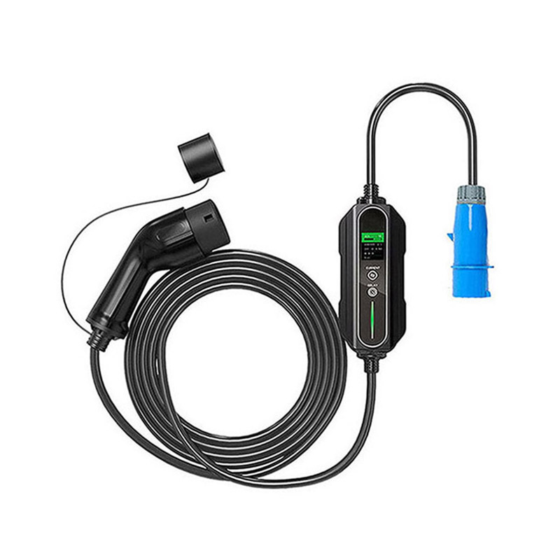 32A Switchable Current with Type B Leakage Protection  EVSE Portable Electric Car Charging Station for Type 2 Type 1 Gbt