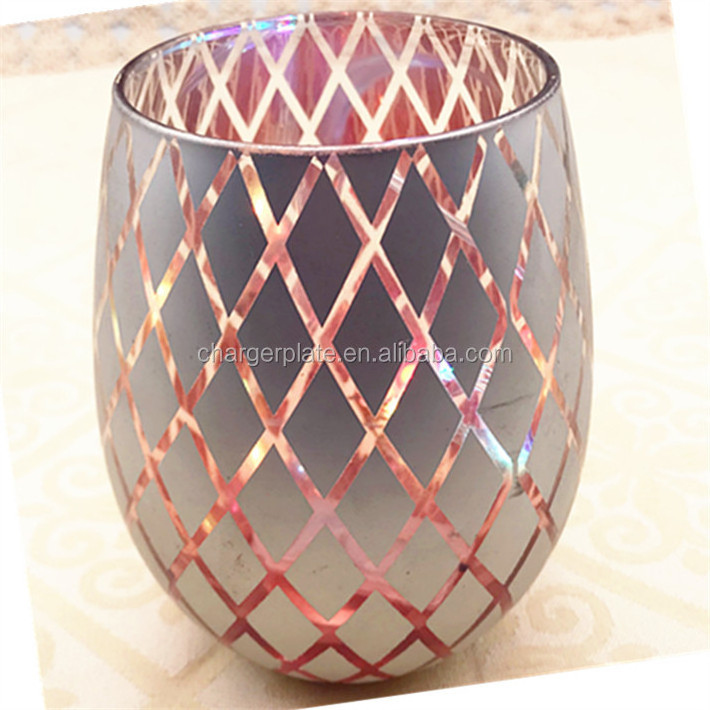 Wholesale Elegant Tealight Votive Glass Candle Cup Glass Candle Holder for Decoration