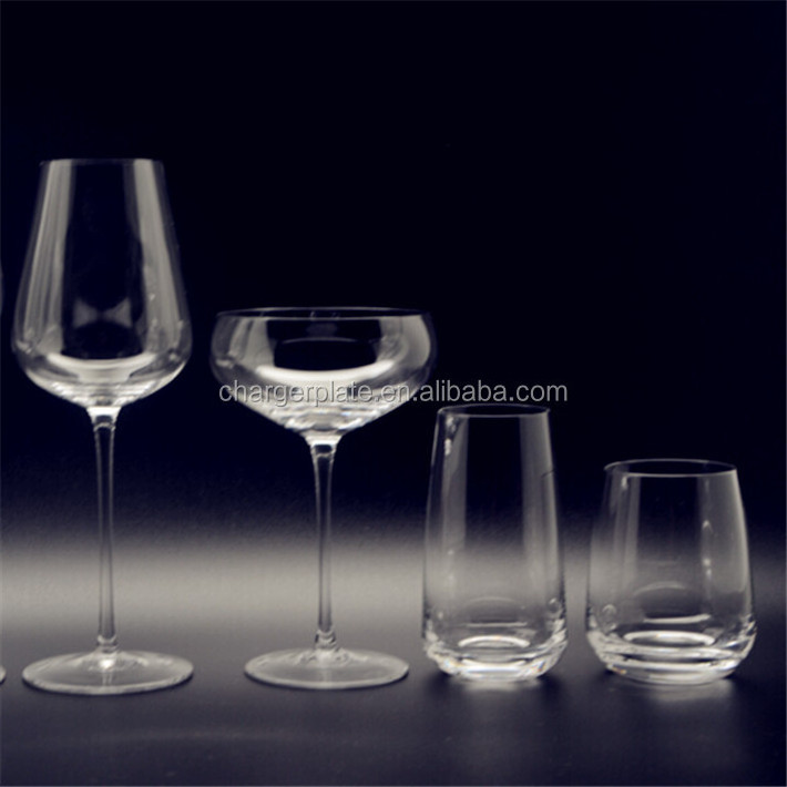 Customized Shape Crystal Glassware Set With Low Prices Wedding Rental Glassware Decoration Glassware