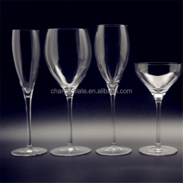 Customized Shape Crystal Glassware Set With Low Prices Wedding Rental Glassware Decoration Glassware