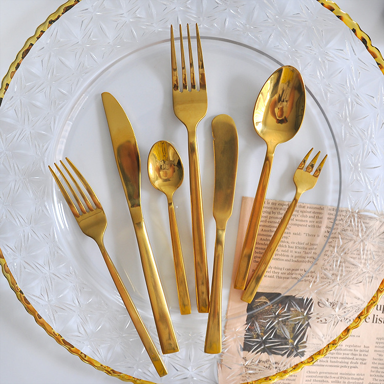 Gold Silver Black Rose gold Stainless Steel 18 10 Flatware sets for catering