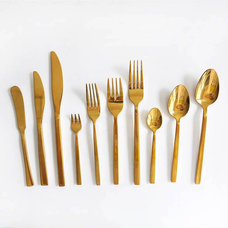 Gold Silver Black Rose gold Stainless Steel 18 10 Flatware sets for catering