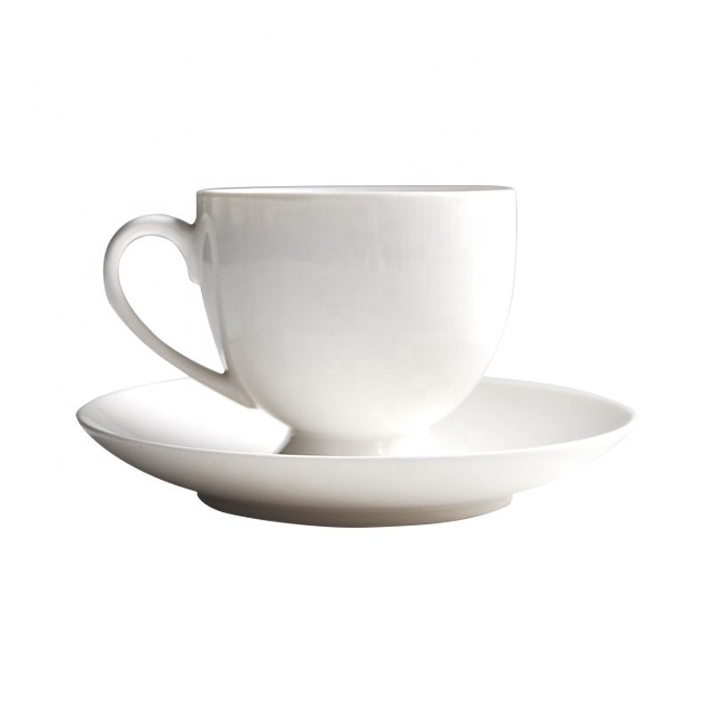 custom print lightweight fine bone china turkish white tea cup and saucer engraved logo