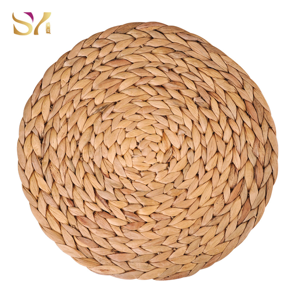 Wholesale Round Rattan woven Pad Wicker Bamboo Tableware Brown Retro Wedding Handwoven Charger Plate mat