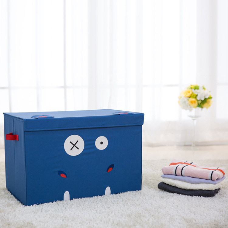 CHARISMA Foldable Large Kids Toy Chest With Flip Top Lid Collapsible Fabric Animal Toy Storage Baby Organizer