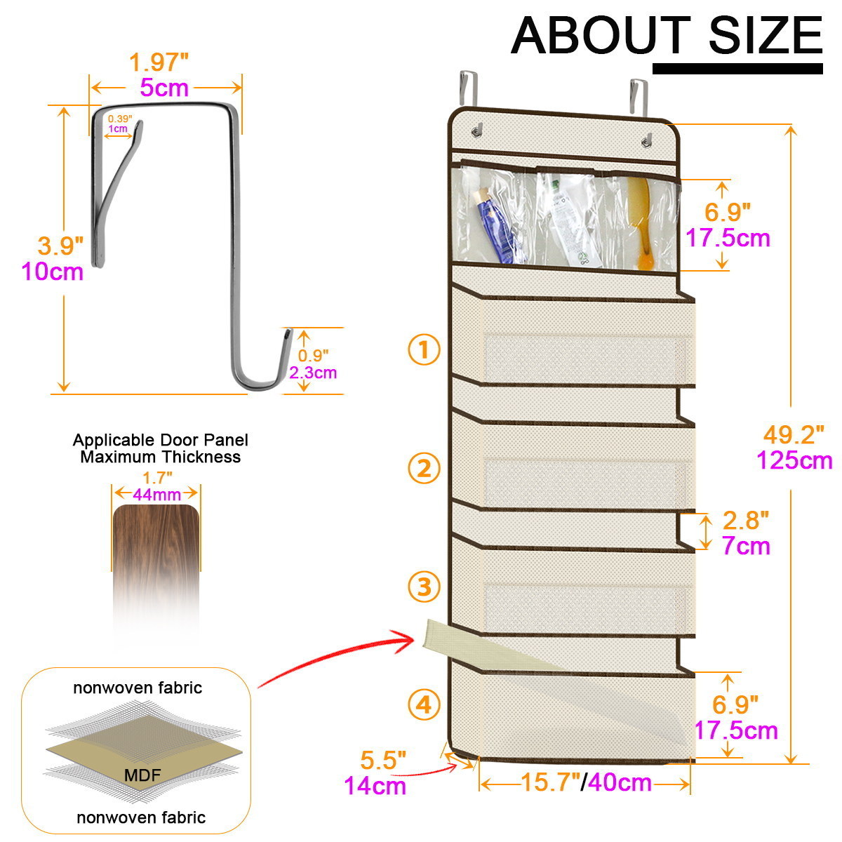 CHARISMA Closet Bag Storage Hanging Bag Shoe Box Folding Storage Shelves Wall Mounted Clothes Rack Hanging Storage Bag Organizer