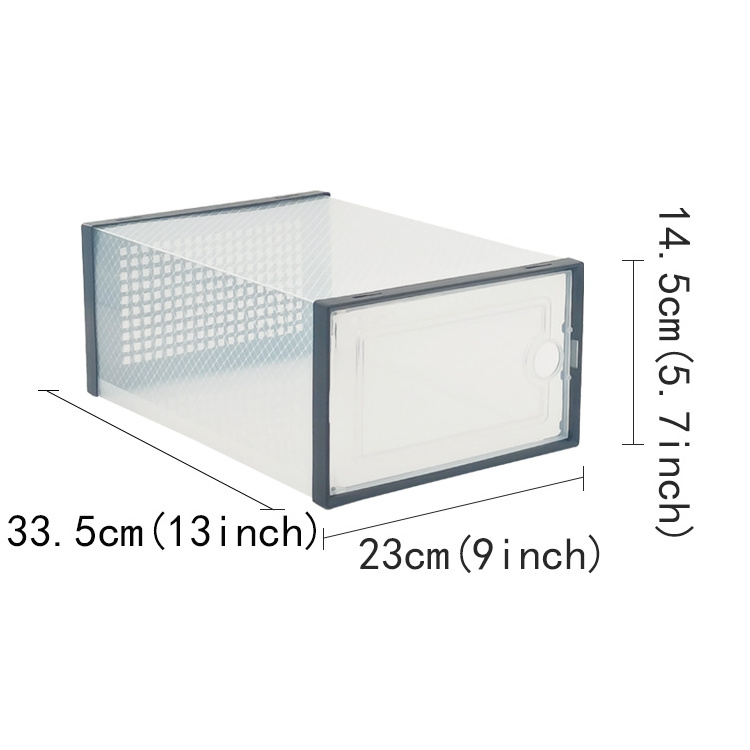 Wholesale Transparent Plastic Sneaker Stackable Shoe Storage Boxes Clear Shoe Box