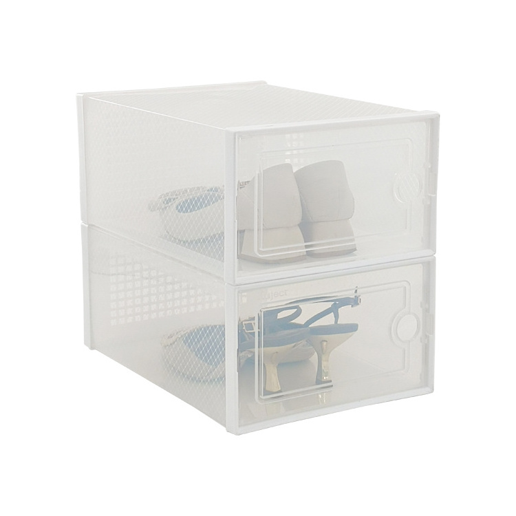 Wholesale Transparent Plastic Sneaker Stackable Shoe Storage Boxes Clear Shoe Box