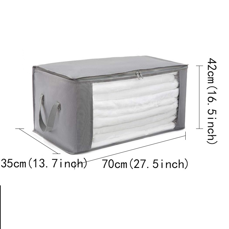 CHARISMA Clothes Storage Containers Grey Foldable Blanket Storage Bags for Organizing Clothing Bedroom Quilts Organizer