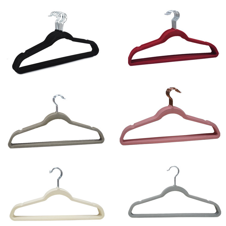 CHARISMA Velvet Cloth Coat Hanger Space Save Non Slip Padded Flocking White Black Velvet Clothes Hangers