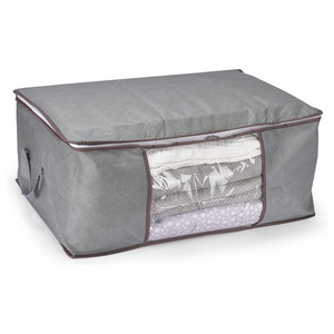 CHARISMA Clothes Storage Containers Grey Foldable Blanket Storage Bags for Organizing Clothing Bedroom Quilts Organizer