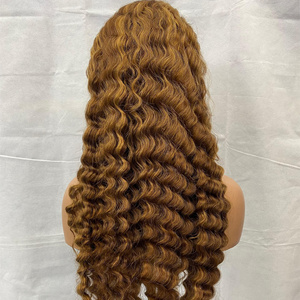 Vietnam Raw Full Lace Frontal Human Hair Wigs Long Straight Body Water Jerry Curl Transparent Lace Deep Piano Available Various