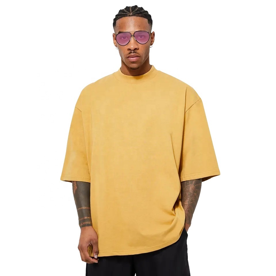 high quality wholesale men 95 cotton 5 spandex t shirts boxy fit loose drop shoulder t shirt oversized heavy weight t-shirts