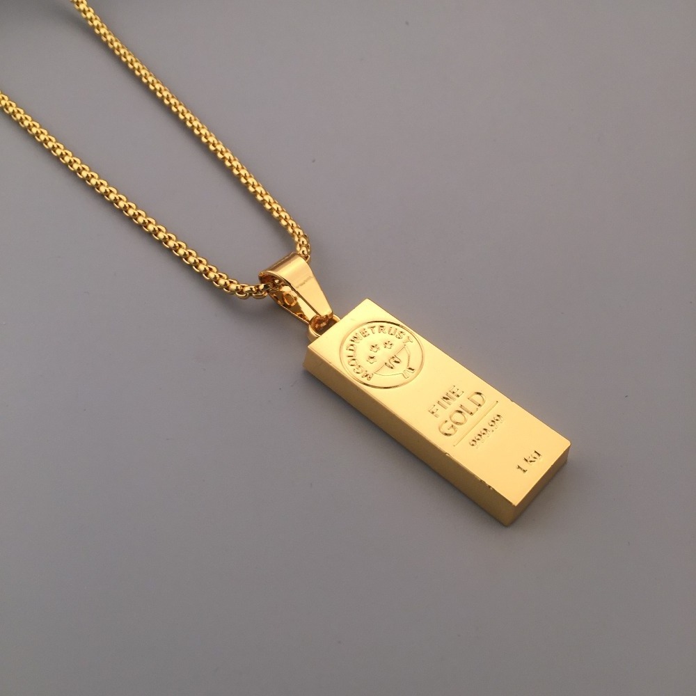 Stainless Steel Custom Engraved Bar Pendant Necklace for Men with Boxing Chain xp jewelry gold