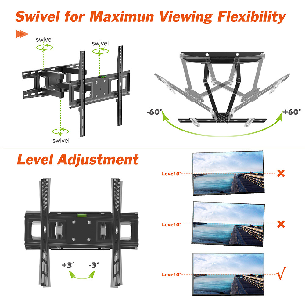 Charmount Max VESA 400X400mm LCD Fit 26''-55'' TV Hanger Wall Mount