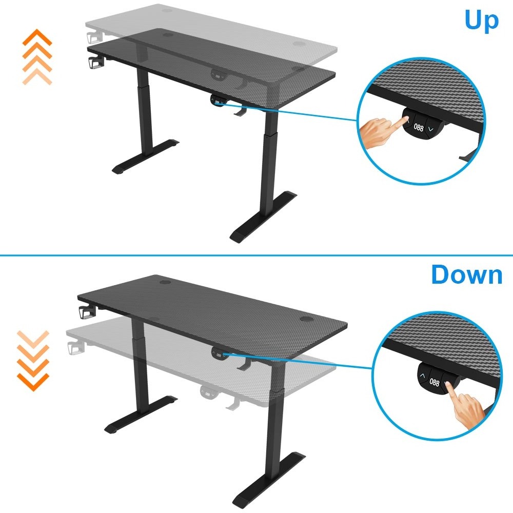 Non-slip Texture Design Sit And Stand Up Office Desk Electric Lift Desk Motor Electric Lift Standing Desk Computer Table