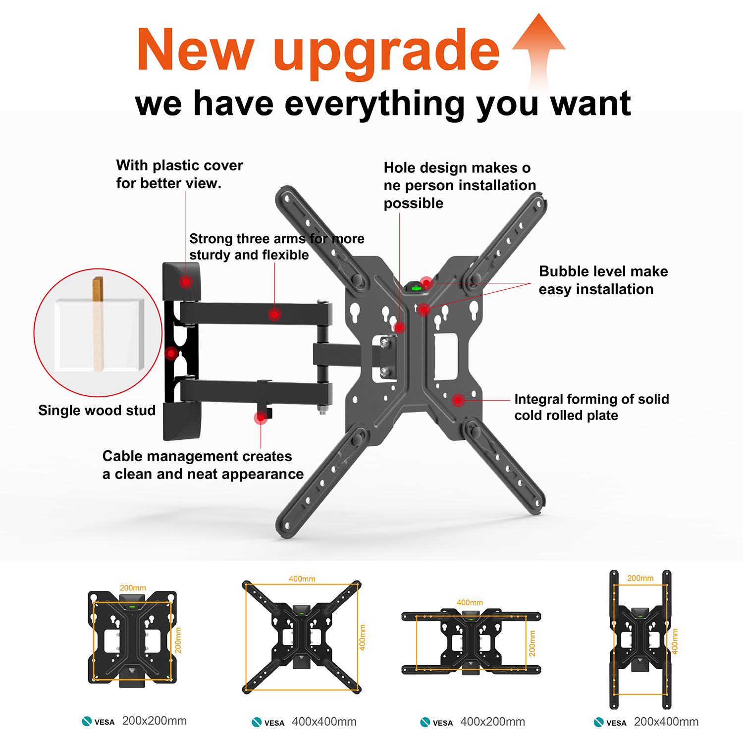 Charmount China Supplier Full Motion TV Stand Mount Suitable for 26''-55'' inch TV Wall Mount