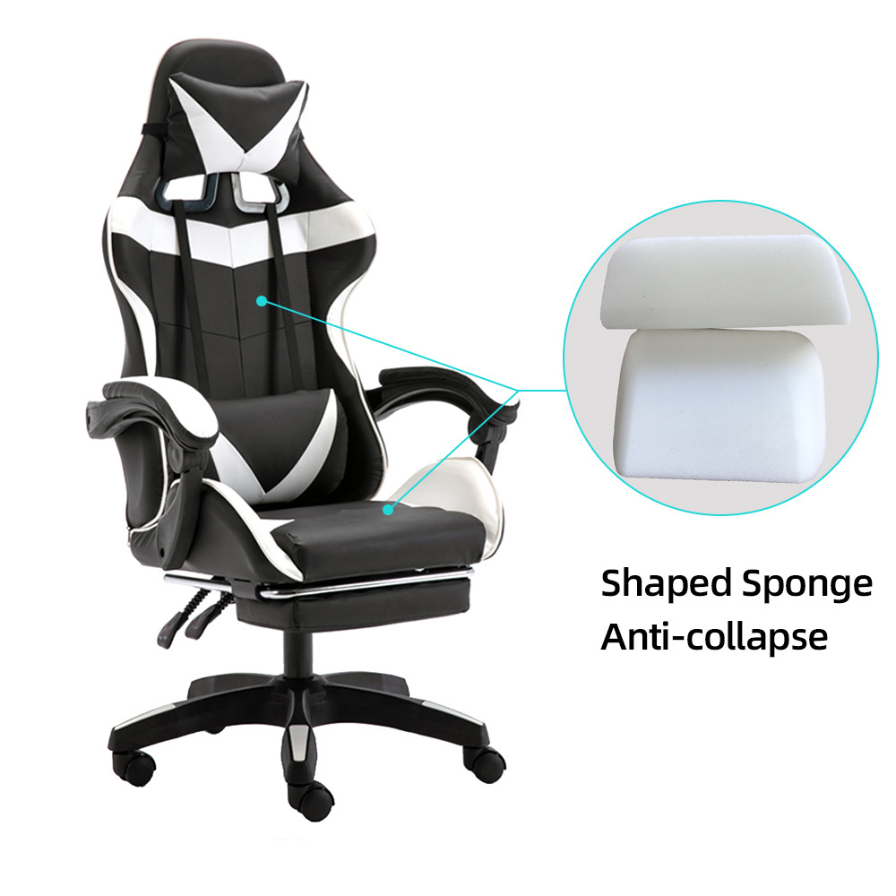 Charmount Adjustable Gaming Chair PU Leather Nylon Computer Silla Gamers Racing Pink Gaming Chair