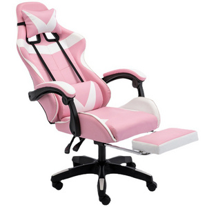 Charmount Adjustable Gaming Chair PU Leather Nylon Computer Silla Gamers Racing Pink Gaming Chair