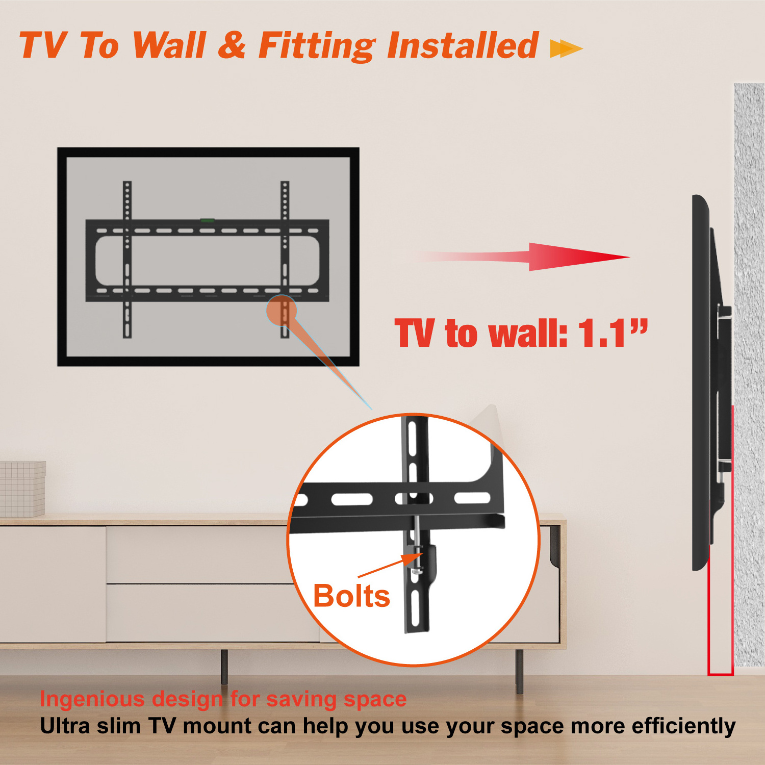 Charmount LED TV Wall Bracket Fixed LED LCD PLASMA TV Wall Stand for 32 to 70inch