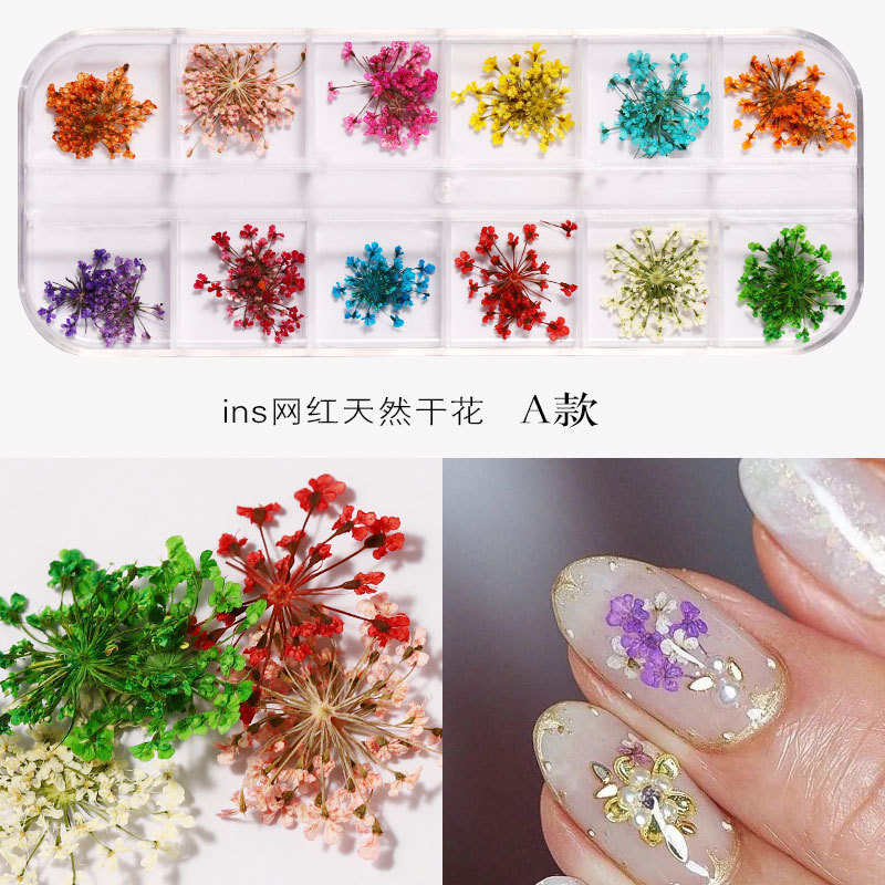 3D Dried Flower Nail Decoration Natural Floral Sticker Mixed Dry Flower DIY Nail Art Decals Jewelry UV Gel Polish Manicure