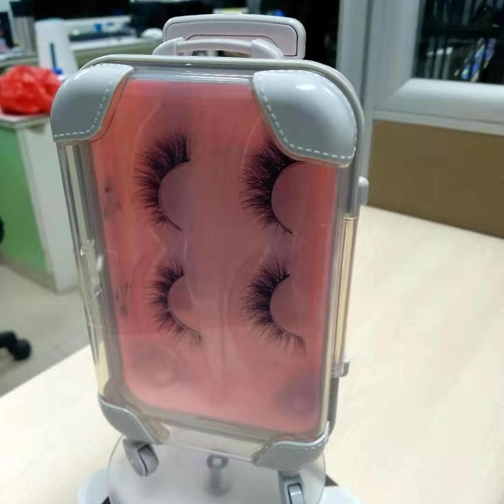 Private label Cute Mini Luggage Suitcase 3D Mink Eyelash Packaging Case 10-30MM Eyelashes Box mini suitcase