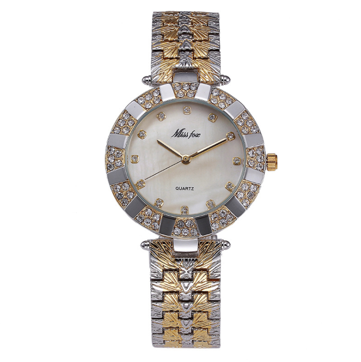 Luxury Iced Out Pave Floating Crystal Diamonds Calendar Quartz Watch