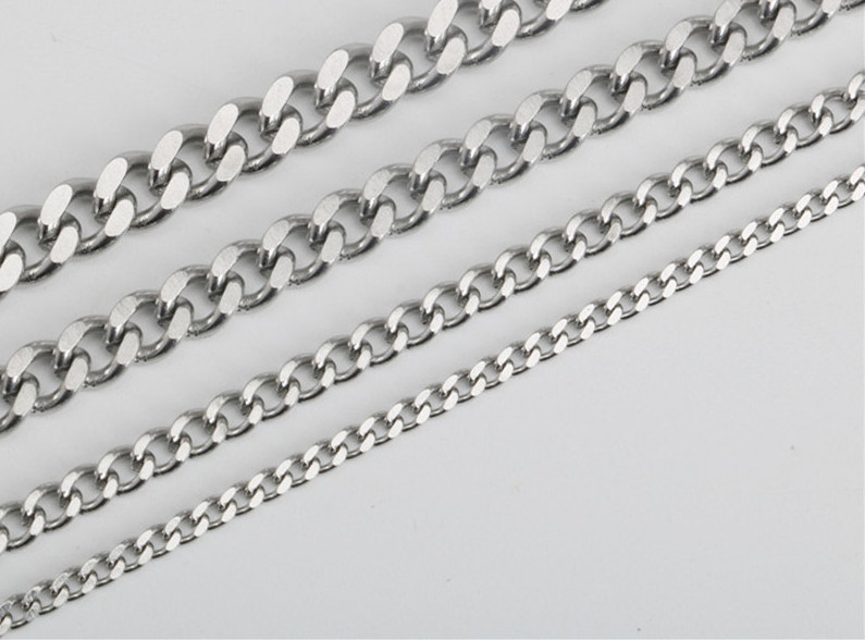 Stainless Steel Figaro Box Rope Curb Cuban Snake Herringbone Bead Singapore Body Link Chain In Roll For DIY Necklace Making