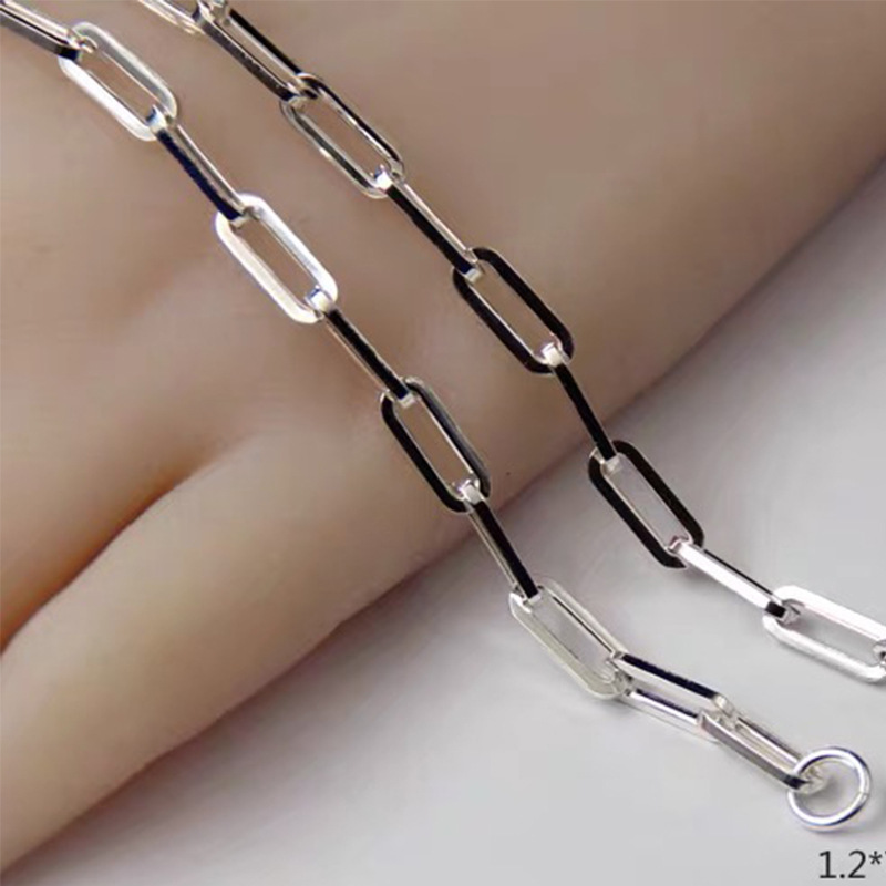 Mens 925 Sterling Silver 8MM Raw Link Chains For Necklace Jewelry Making