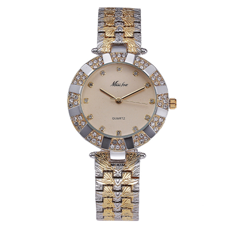 Luxury Iced Out Pave Floating Crystal Diamonds Calendar Quartz Watch