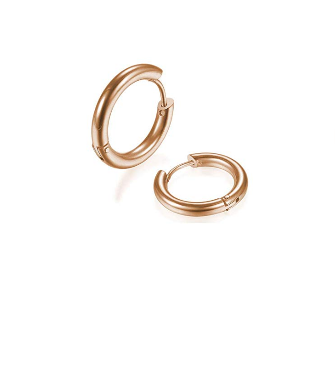 8mm/10mm/12mm/14mm/16mm/18mm/20mm Stainless Steel Gold/Black/Rose Gold Plated Huggie Hoop Earrings For Men Women