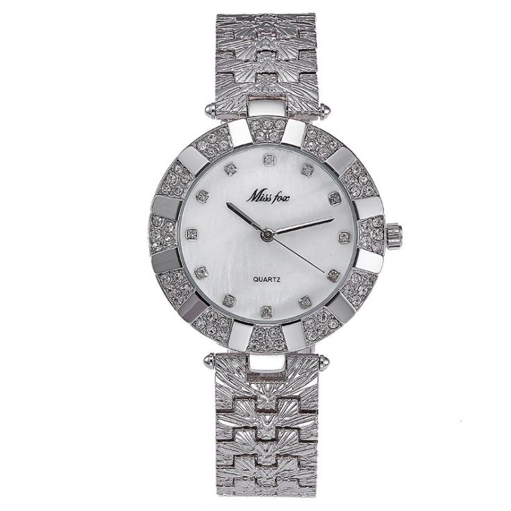 Luxury Iced Out Pave Floating Crystal Diamonds Calendar Quartz Watch