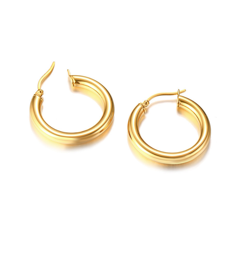 Simple Gold Earring Hoop Stainless Steel Earring Hoops