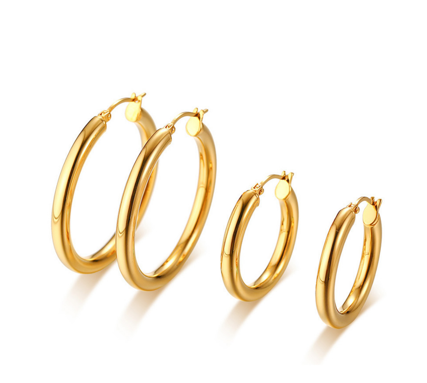 Simple Gold Earring Hoop Stainless Steel Earring Hoops