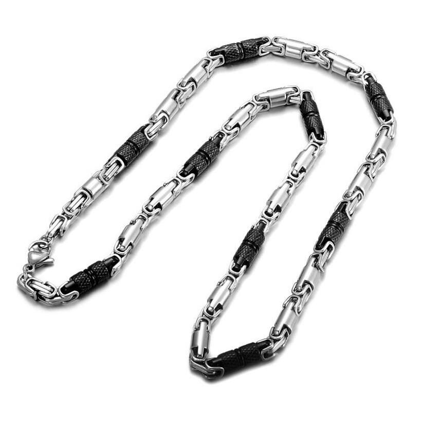 Wholesale Stainless Steel  6mm Wide Heavy Link Byzantine Chains Necklaces for Men