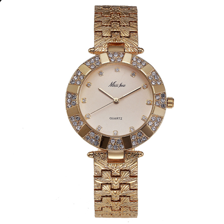 Luxury Iced Out Pave Floating Crystal Diamonds Calendar Quartz Watch