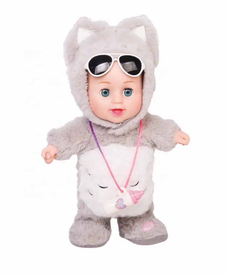 2024 Walk induction baby feeding bottle doll interactive Children's electric plush doll walk kids toy