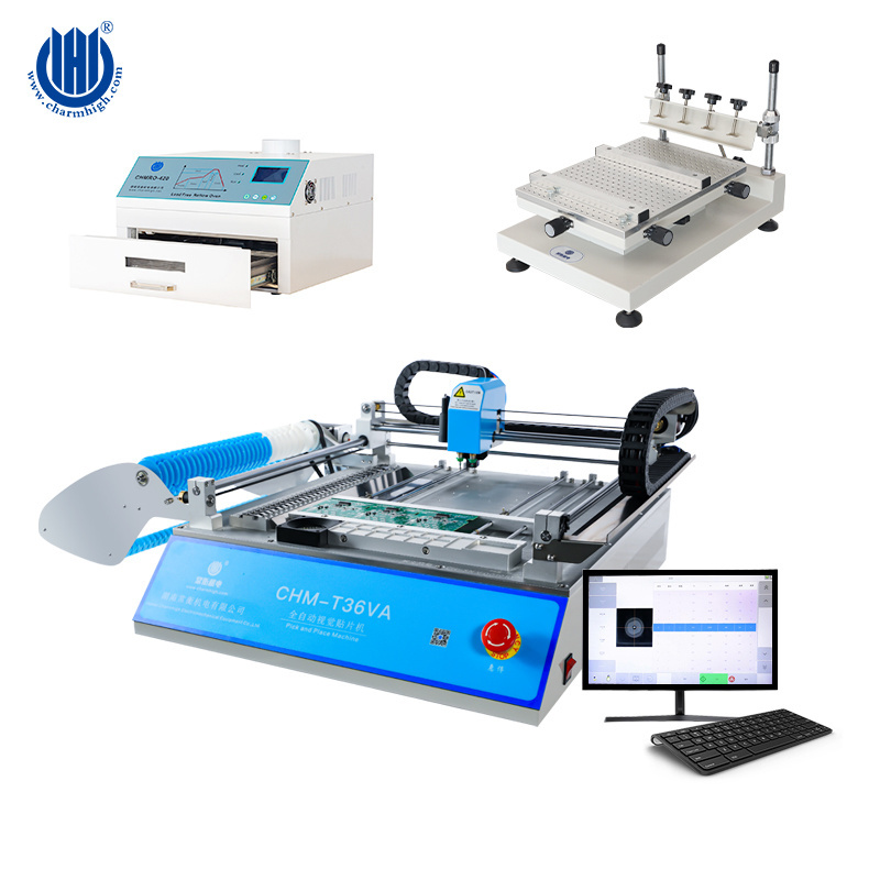 Electronics Production Machinery Charmhigh CHM-T36VA Desktop Smt SMD Pick and Place Machine For Smt Pcb Production