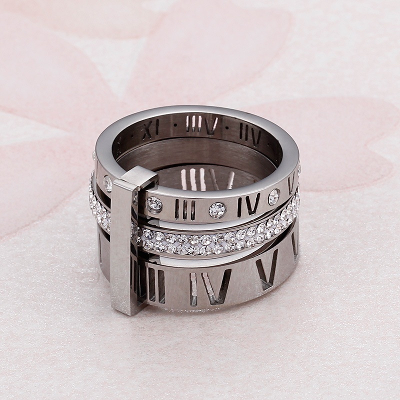 New Trends 316L Stainless Steel Jewelry Roman Number Stainless Steel Wedding Finger Ring for women and men