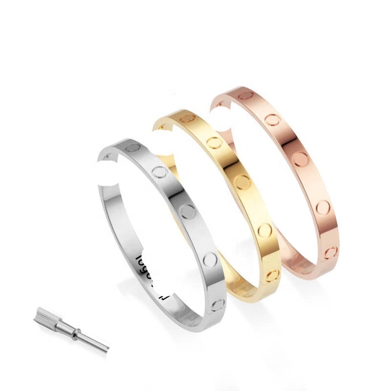 Titanium 316L stainless steel Jewelry for women men Couple SCREW LOVE Bangles Bracelets Brands jewelry