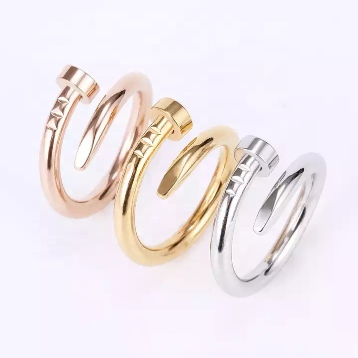 High Quality Stainless Steel Love Nail Ring Fashion Charm Cuff Love Ring