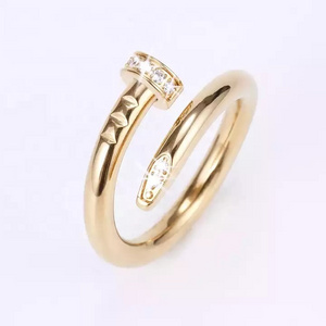 High Quality Stainless Steel Love Nail Ring Fashion Charm Cuff Love Ring