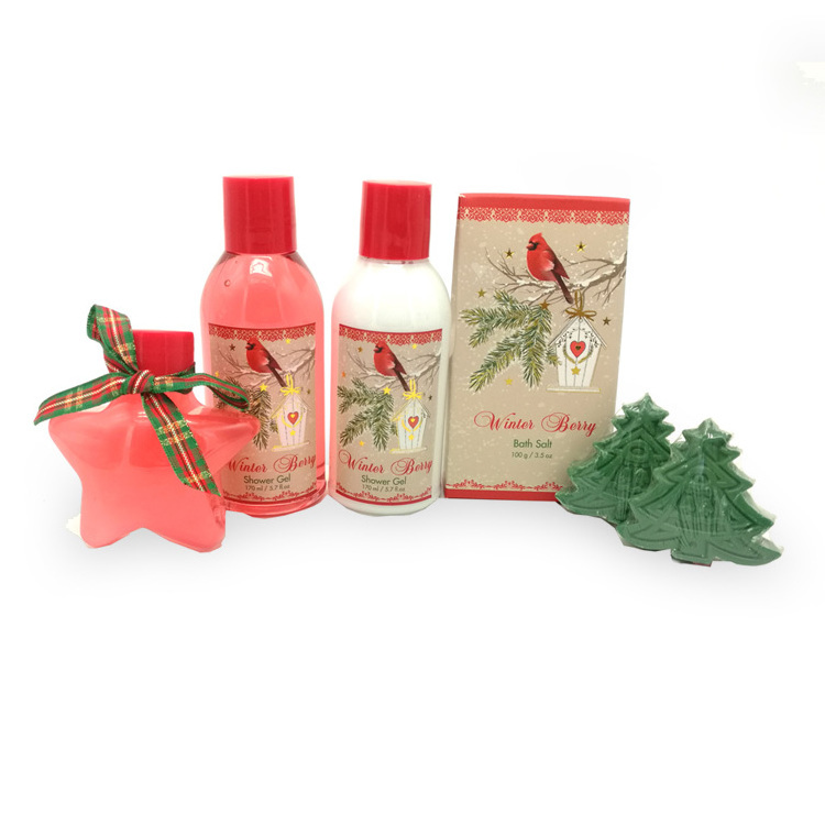 Vanilla lime shower gel cranberry body lotion honey sea salt spa bath perfume christmas soap bath gift set for body care works