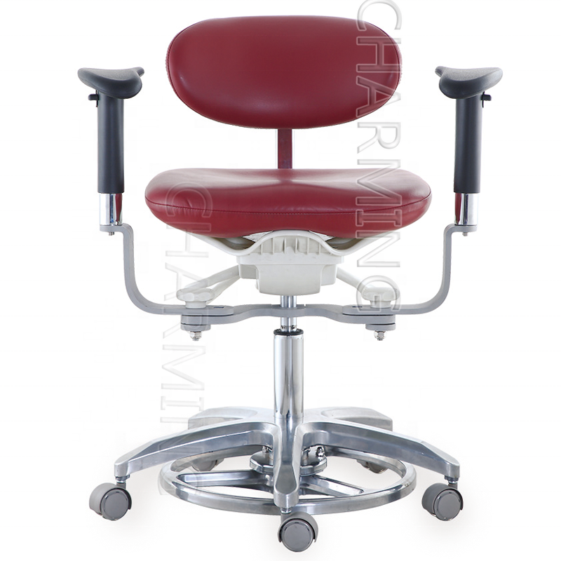 Foshan dental stool chairs dental microscope chair stool dynamic / Dentist stool saddle chair ergonomic armrest foot controlled