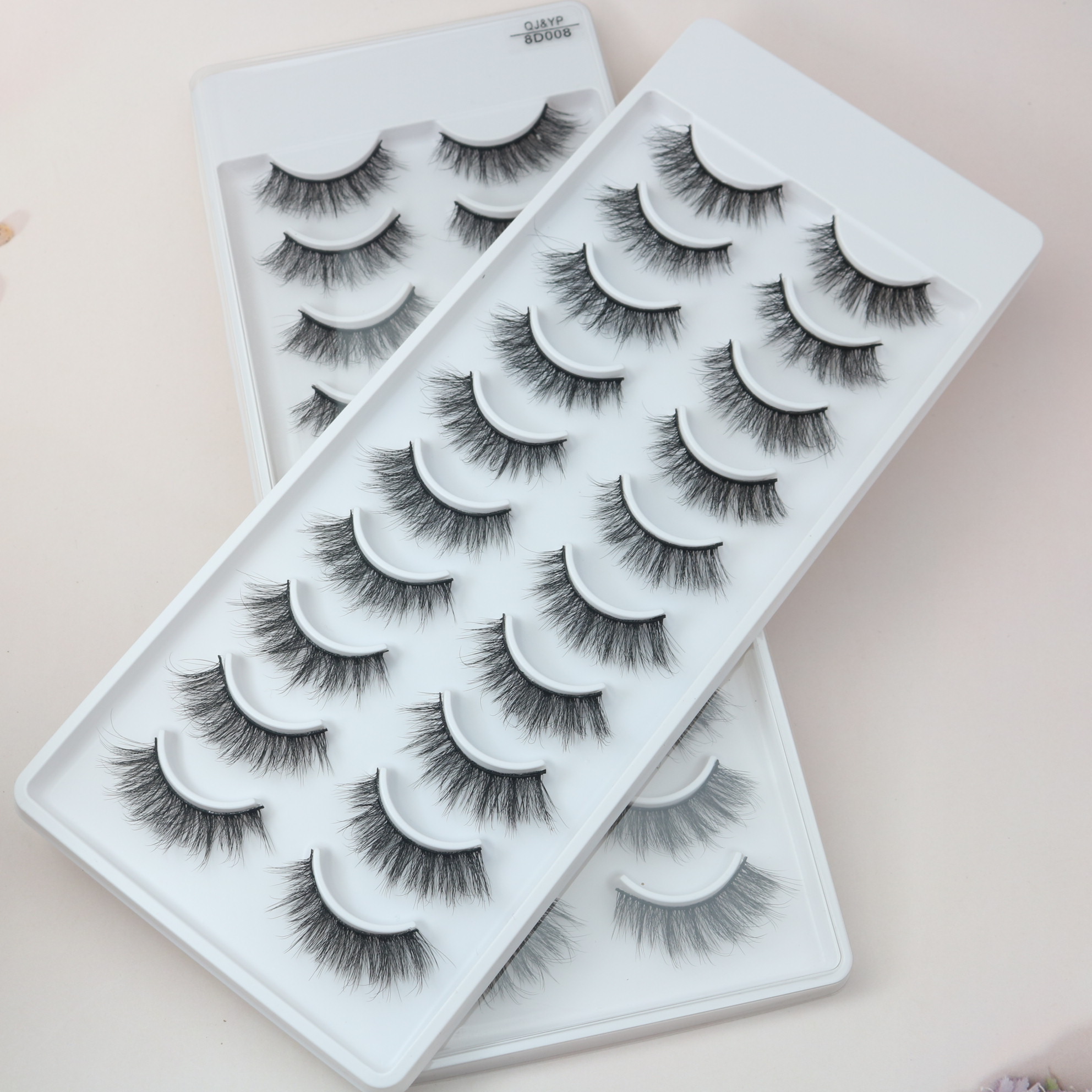 10 Pairs 3D Faux Mink Lashes Soft Fluffy Natural Long False Eyelashes Curly Lashes Wholesale Lashes False Eyelash Sets