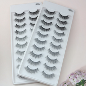 10 Pairs 3D Faux Mink Lashes Soft Fluffy Natural Long False Eyelashes Curly Lashes Wholesale Lashes False Eyelash Sets